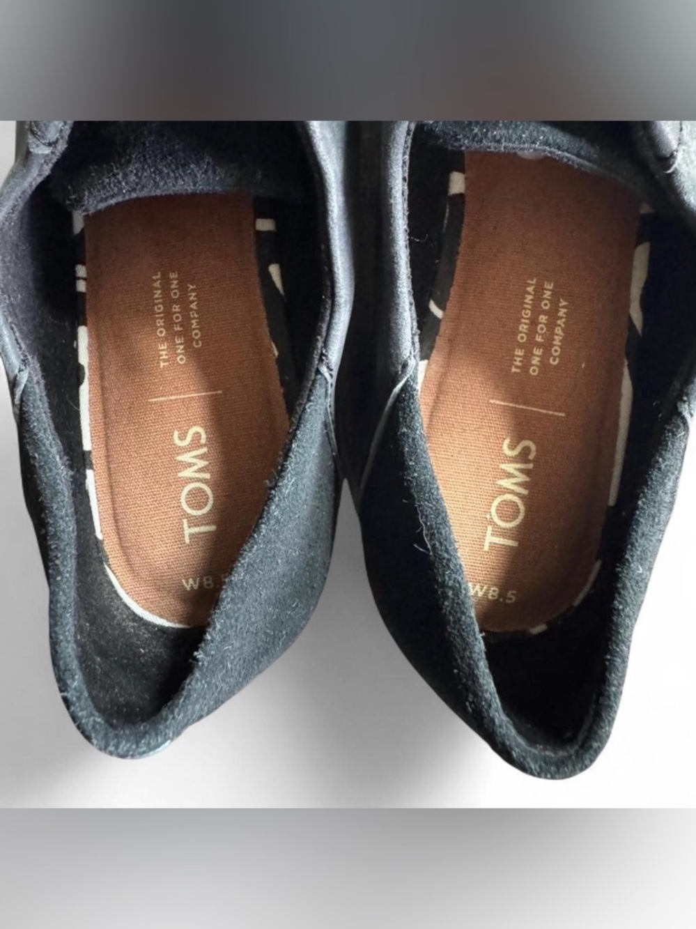 TOMS Black Leather Oxford Shoes Womens 8.5 Lace Up Comfort Minimalist Work - Picture 4 of 6